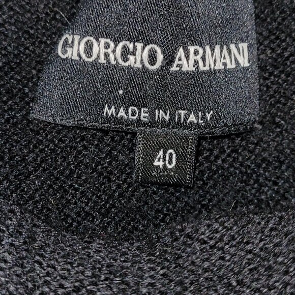 Vintage Giorgio Armani Black Wool Sweater with Ribbed Waist Size EU 40 - Picture 2 of 5